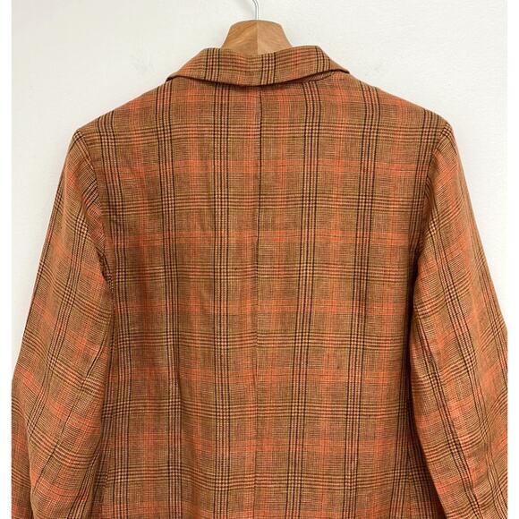 Sundance Edson Hill Plaid Linen Blazer Floral Rustic Autumnal Pockets Blazer XS - Picture 6 of 12